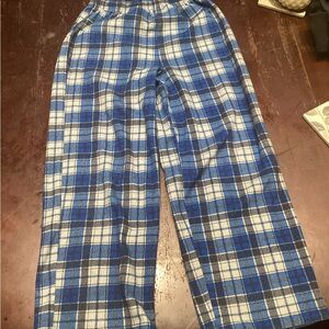 Faded Glory Blue and White Plaid Pants